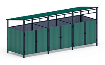 Навес контейнерной площадки для мусора (3 секции) МФ 55.02.02.3-01