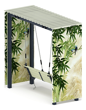 Пергола с качелями (Бамбук) - МФ 78.06.01-02.И1 /с поликарбонатом/