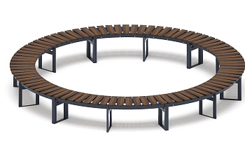 Модульная скамья радиальная (темный дуб) МФ 42.01.26