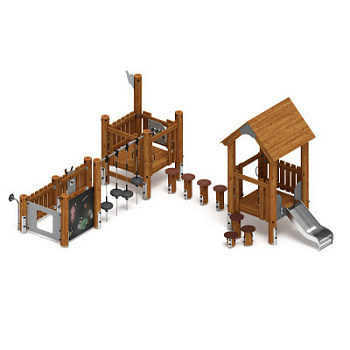 Игровой комплекс (лиственница темный) ДИК 1.24.04-Л.И1.01