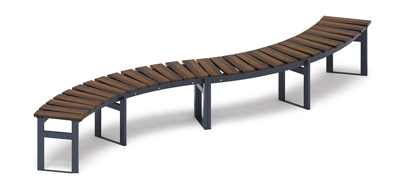Модульная скамья радиальная (темный дуб) МФ 42.01.20