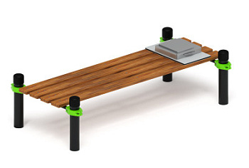 Воркаут 89. Помост для отжиманий с фиксатором (зеленый) ВТ 01.10-02