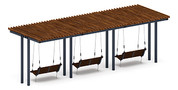 Пергола тент с качелями (прямая) - МФ 78.04.03-01.И1 /без поликарбоната/