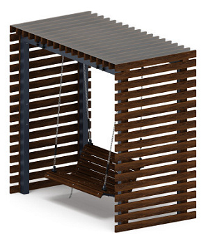 Пергола с качелями - МФ 78.01.02-И1 /с поликарбонатом/