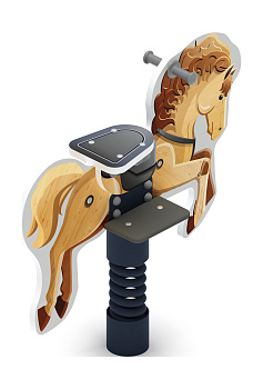 Лошадка 6 (Деревянный конь) - Качалка на пружине - ИО 22.01.13-04.И1