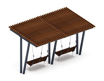 Пергола с диваном - МФ 78.03.02-01.И1 /без поликарбоната/