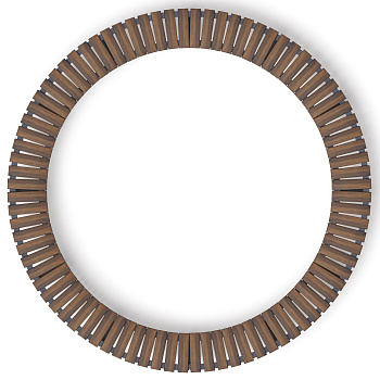 Модульная скамья радиальная (темный дуб) МФ 42.01.26