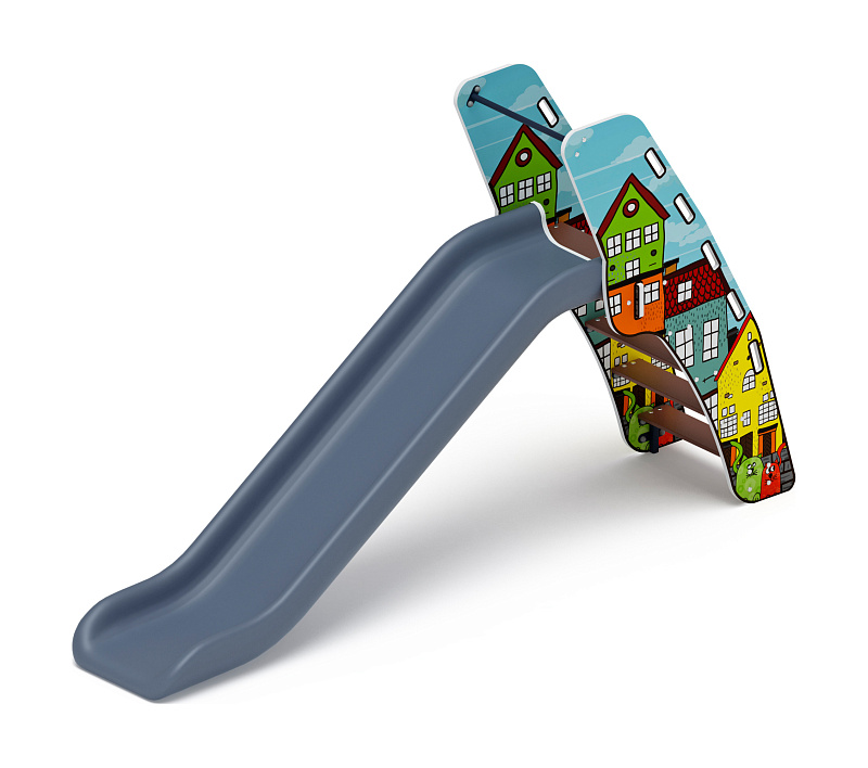 Горка пластиковая - ИО 42.01.01-05 - (серый скат) H=1200 (Город)