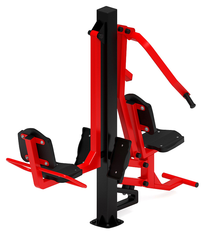 Жим ногами + жим от груди (красный) - Уличный тренажер - СТ 037-11