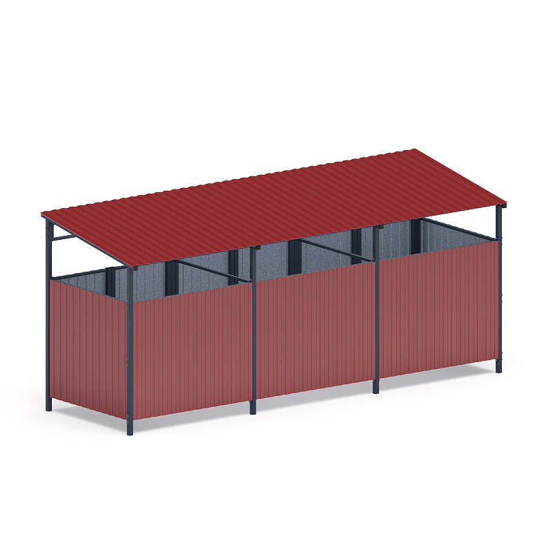 Навес контейнерной площадки для мусора (3 секции) МФ 55.02.02.3-04