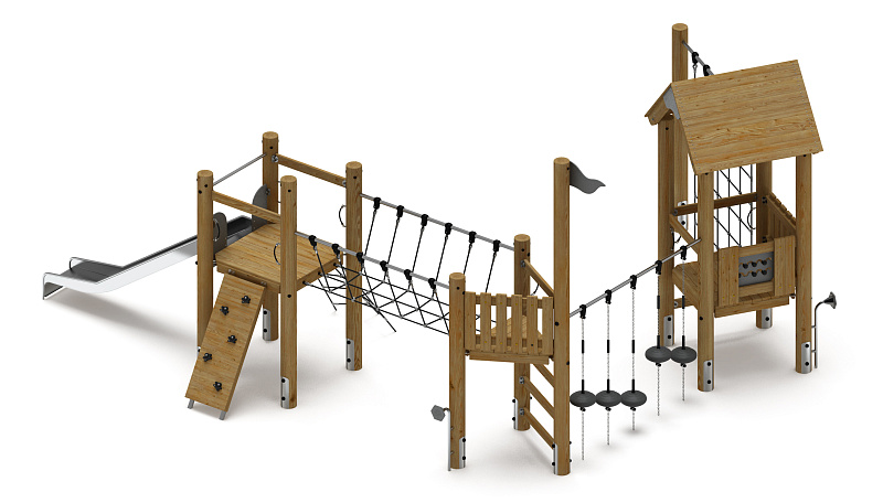 Игровой комплекс (лиственница орех) ДИК 2.24.02-Л.И1.02