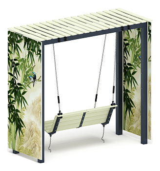 Пергола с диваном (Бамбук) - МФ 78.06.01-03.И1 /без поликарбоната/