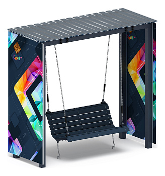 Пергола с качелями (СКИФ) - МФ 78.06.01-И1 /с поликарбонатом/