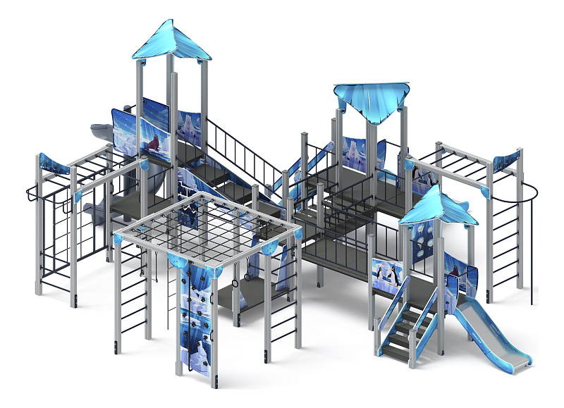 Волшебный город (винтовой скат) (Снежная королева) - ДИК 2.19.03-02.И1 - Игровой комплекс Н=900 Н=1200 Н=2000