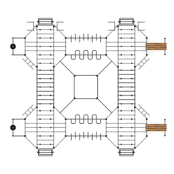 Многофункциональный спортивный комплекс (серый) МК 100.02-03