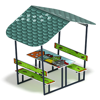 Столик детский с навесом (город) - МФ 31.01.08-05