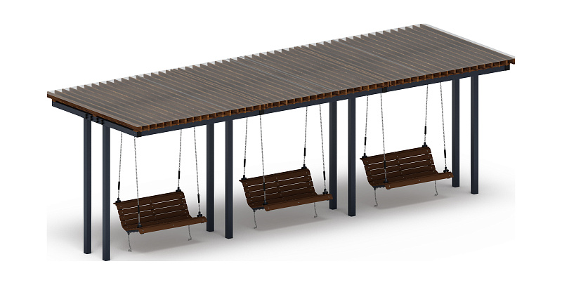 Пергола с диваном - МФ 78.04.03-И1 /с поликарбонатом/