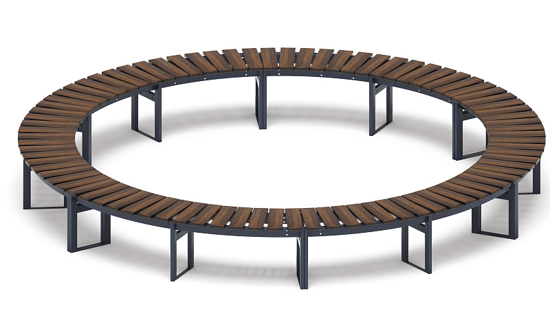 Модульная скамья радиальная (темный дуб) МФ 42.01.26