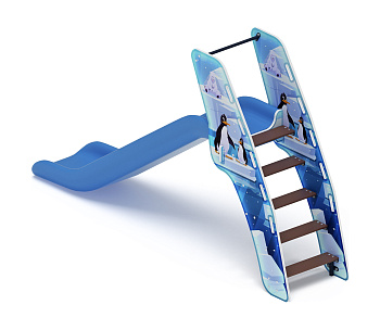 Горка пластиковая - ИО 42.01.01-01 - (голубой скат) Н-1200 (Снежная королева)