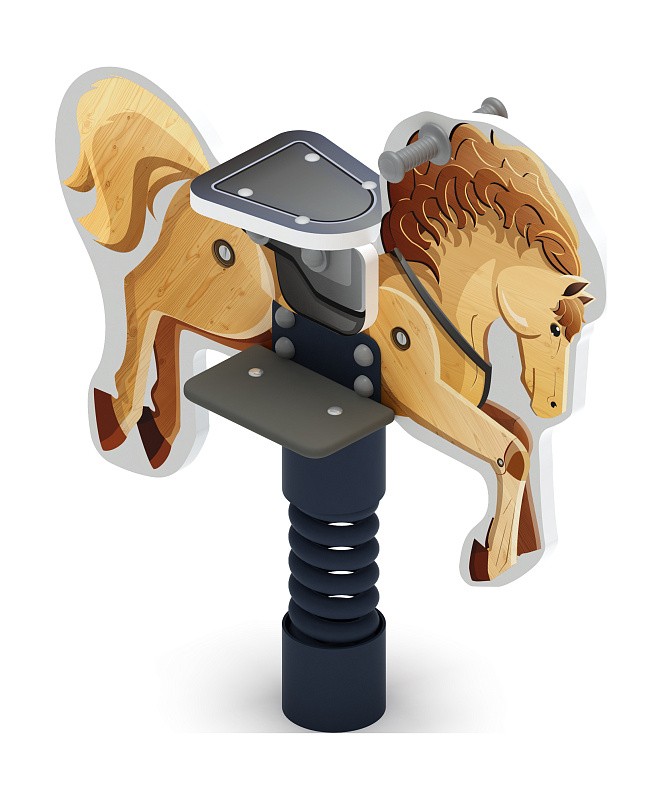 Лошадка 6 (Деревянный конь) - Качалка на пружине - ИО 22.01.13-04.И1