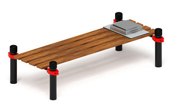 Воркаут 108. Помост для отжиманий с фиксатором (красный) ВТ 02.10-01