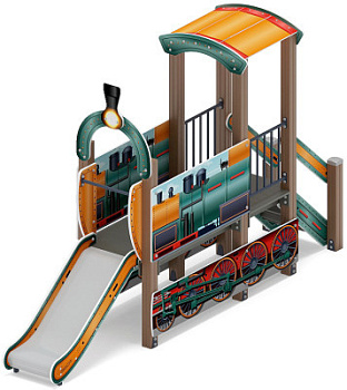 Паровозик (цветной) мини - ДИК 1.03.5.01-17 - Игровой комплекс H=750