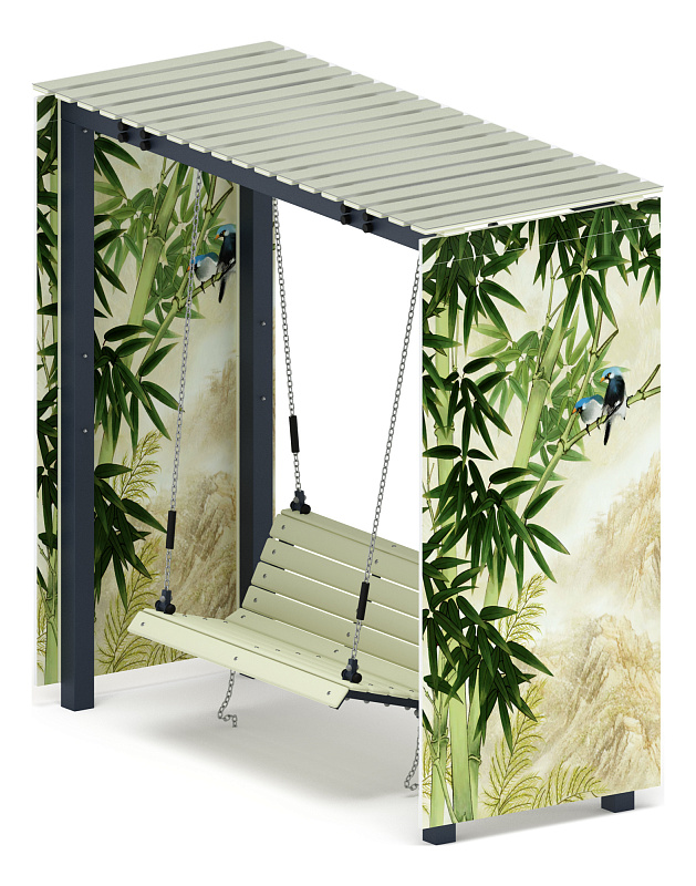 Пергола с качелями (Бамбук) - МФ 78.06.01-02.И1 /с поликарбонатом/
