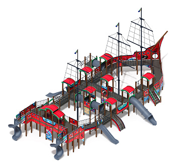 Баркентина (Мульт)  - ДИК 2.03.3.06-10.И1 - Игровой комплекс (Винтовой скат) H=1200, Н=1500, Н=2000