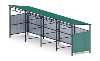 Навес контейнерной площадки для мусора (4 секции) МФ 55.02.03.4-01