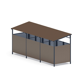 Навес контейнерной площадки для мусора (3 секции) МФ 55.02.02.3-02