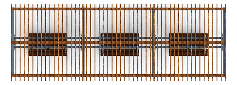 Пергола тент с качелями (прямая) - МФ 78.04.03-01.И1 /без поликарбоната/