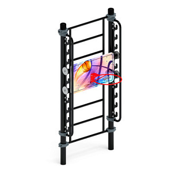 Воркаут 108. Баскетбольный щит переменной высоты (серый) ВТ 02.14-03