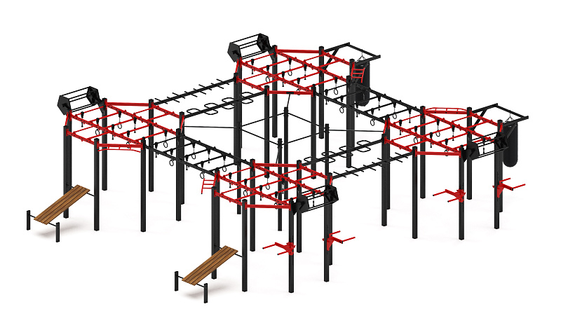 Многофункциональный спортивный комплекс (красный) МК 100.02-01
