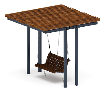 Пергола с диваном - МФ 78.04.01-01.И1 /без поликарбоната/