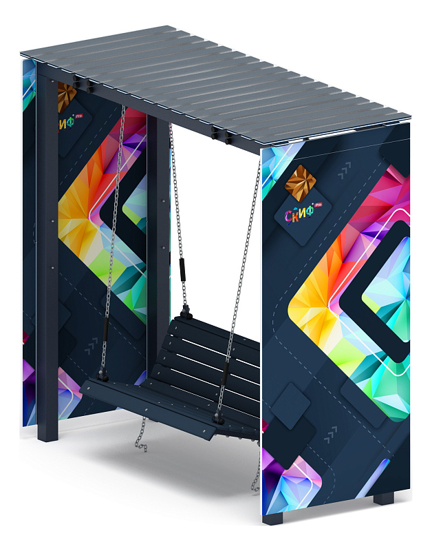 Пергола с качелями (СКИФ) - МФ 78.06.01-И1 /с поликарбонатом/