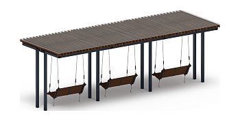 Пергола с диваном - МФ 78.04.03-И1 /с поликарбонатом/