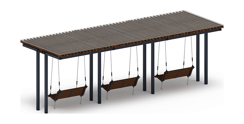 Пергола с диваном - МФ 78.04.03-И1 /с поликарбонатом/