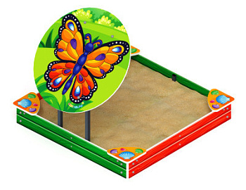 Песочница средняя с навесом Бабочка (Ракушки) - ИО 5.01.09-02