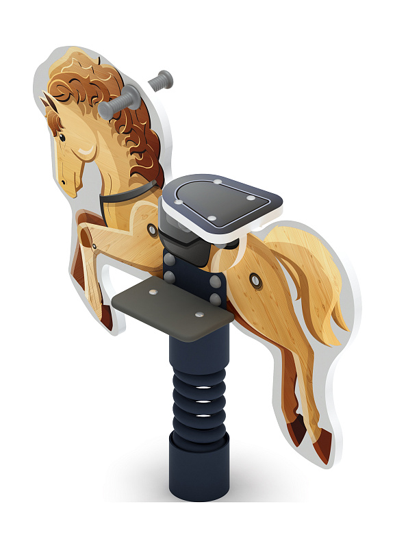 Лошадка 6 (Деревянный конь) - Качалка на пружине - ИО 22.01.13-04.И1