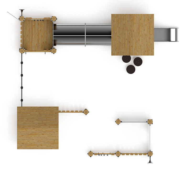 Игровой комплекс (лиственница орех) ДИК 1.24.02-Л.И1.02