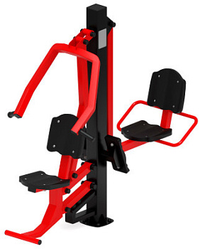 Жим ногами + жим от груди (красный) - Уличный тренажер - СТ 037-11