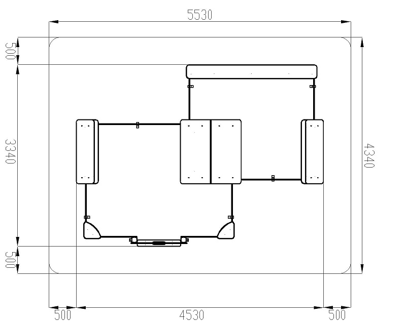 Песочный дворик двойной большой с навесом Домик (Коричневый) - ИО 6.01.03-02