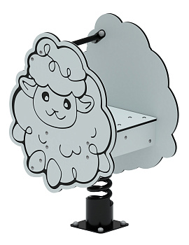 Качалка на пружине Барашек (серый) ИО 22.01.11-01