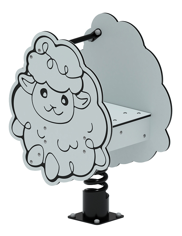 Качалка на пружине Барашек (серый) ИО 22.01.11-01