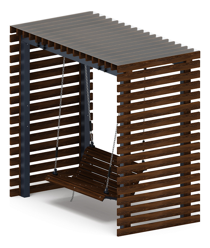 Пергола с качелями - МФ 78.01.02-И1 /с поликарбонатом/