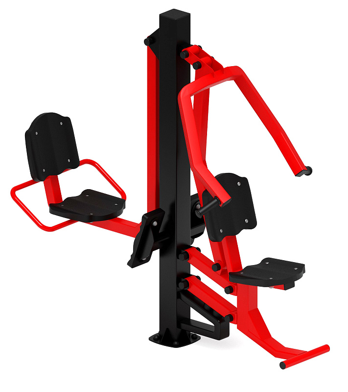 Жим ногами + жим от груди (красный) - Уличный тренажер - СТ 037-11