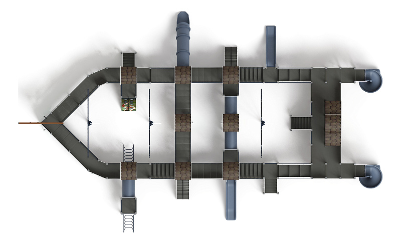 Баркентина (Летучий Голландец)  - ДИК 2.03.3.06-11.И1 - Игровой комплекс (Винтовой скат) H=1200, Н=1500, Н=2000