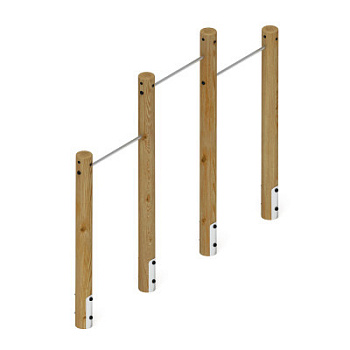 Турник взрослый тройной (лиственница орех) СО 2.20.10-Л.И1.02