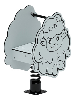 Качалка на пружине Барашек (серый) ИО 22.01.11-01