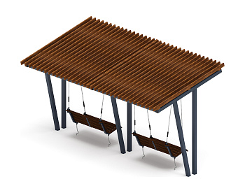 Пергола с диваном - МФ 78.03.02-01.И1 /без поликарбоната/